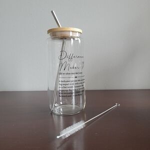 NWOT Difference Maker Glass Can Drink Tumbler
